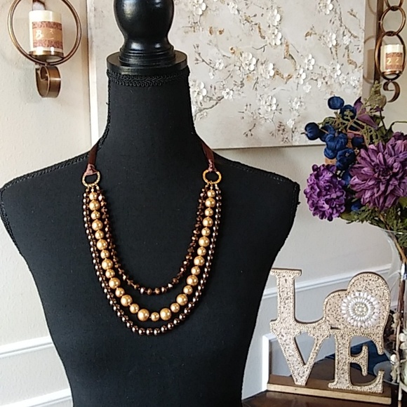 NWOT Stunning Chocolate Multi Strands Beaded Necklace - Picture 12 of 17